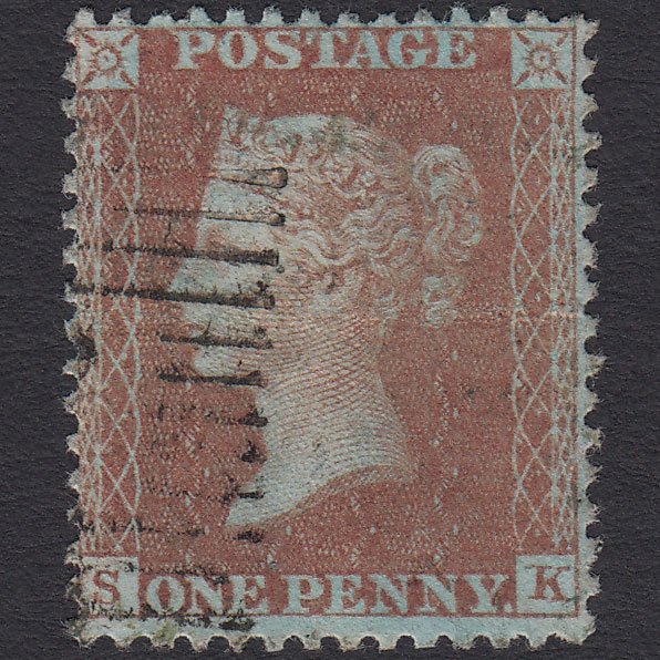 GB QV 1856 1d Red-brown (Plate 37) SG29-C8(1) SK GU Scotland