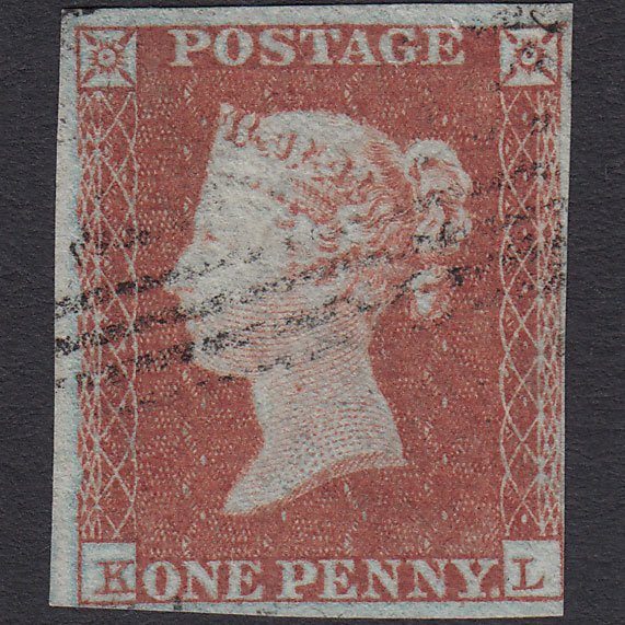 GB QV 1841 1d Red-brown (Plate 108) SG8-B1(1) KL FU nr 4 Margins Scotland