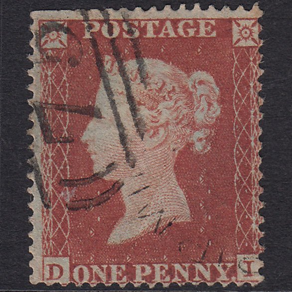 GB QV 1854 1d Red-brown (Plate 179) SG17-C1(1) DI GU Birmingham 75