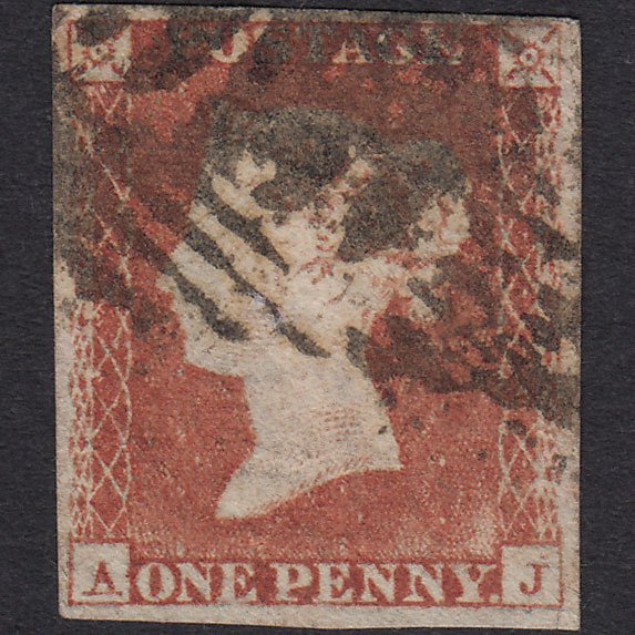 GB QV 1841 1d (Plate 124) SG9-B2(3) AJ GU Missing Imprimatur 4M Ireland