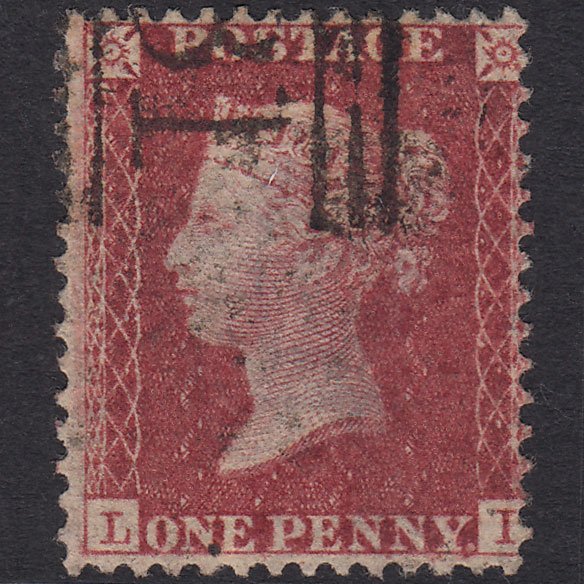 GB QV 1857 1d Deep Rose-red (Plate 46) SG41-C10(4) LI FU Scotland