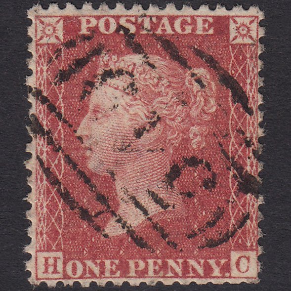 GB QV 1857 1d Rose-Red Plate 34 SG40-C10(1) HC GU Hanley 549