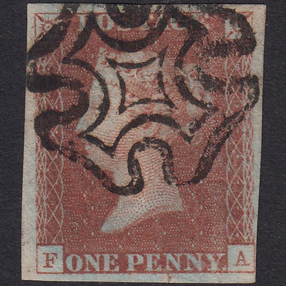 GB QV 1841 1d Red-Brown Penny Black Plate 11 SG7-A2 FA GU 4M MX Tear