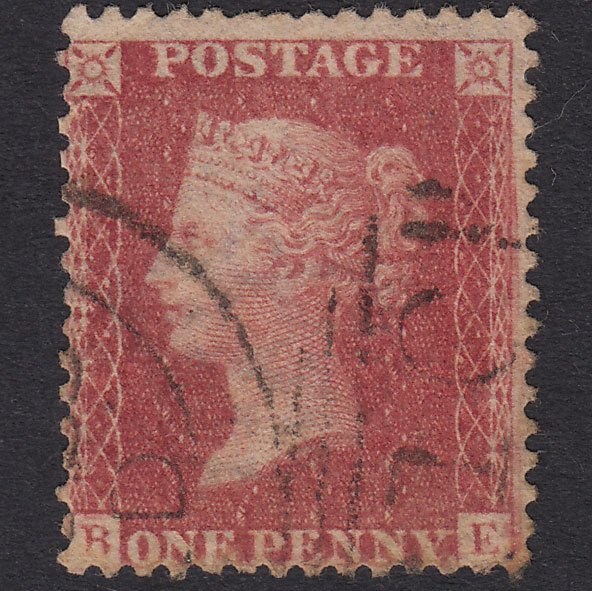 GB QV 1857 1d Rose-Red Plate 49 SG40-C10(1) BE GU