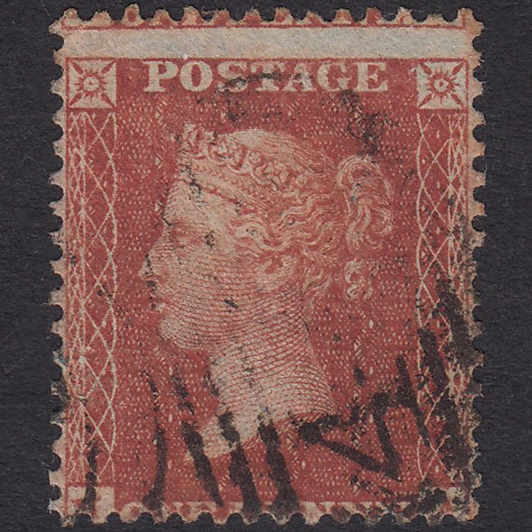GB QV 1855 1d Red-Brown Plate 14 SGC6(1) NA FU Misperf