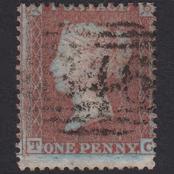 GB QV 1855 1d Plate 12 SG24-C3(1) Constant Variety TC FU Misperf