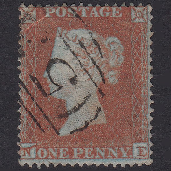 GB QV 1854 1d Plate R5 SG17-C1(1) Constant Variety NE GU Bath 53