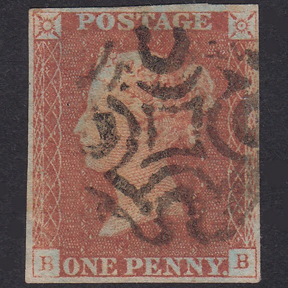 GB QV 1841 1d Plate 22 SG8-B1(1) BB GU Missing Imprimatur 4M Maltese Cross