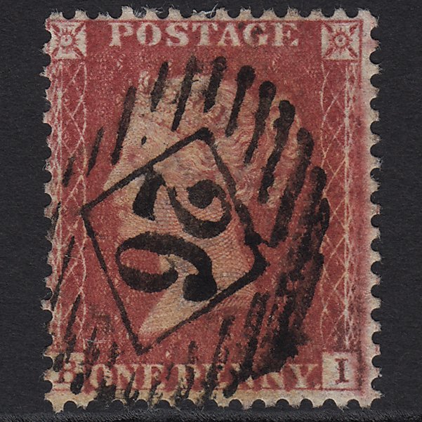 GB QV 1857 1d (Plate 60) SG41-C10(4) BI FU London IS 26 Constant Marks