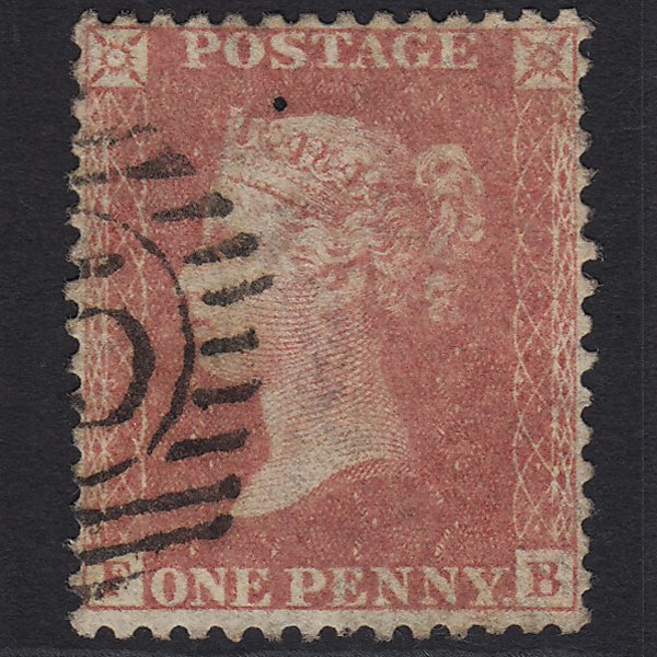GB QV 1857 1d Pale Rose (Plate 43) SG39-C10(3) FB FU London D&S Cancel