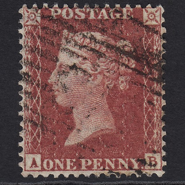 GB QV 1857 1d Rose-red SG40-C10(1) AB FU in Scotland