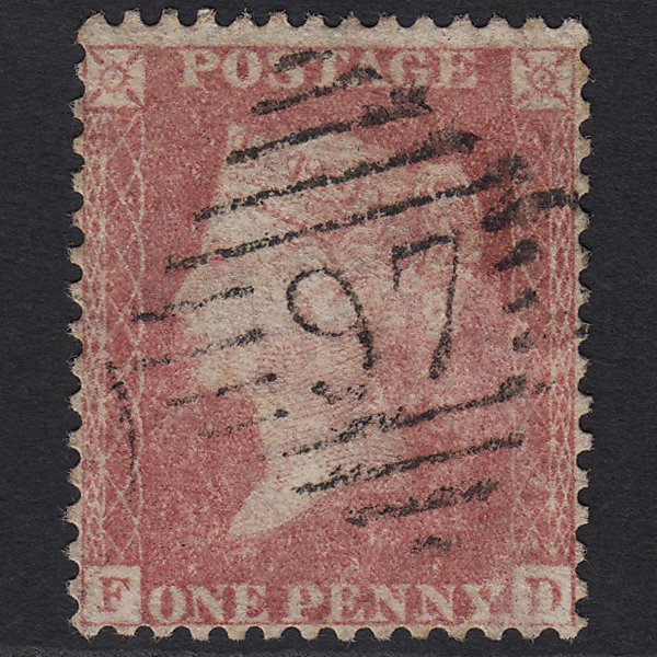 GB QV 1857 1d Rose-red SG40-C10(1) FD GU Carlow 97