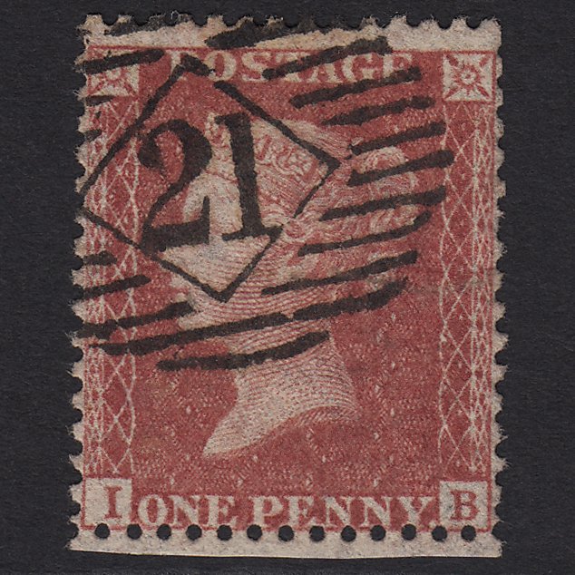 GB QV 1857 1d Rose-red (Plate 47) SG40-C10(1) IB GU London IS 21