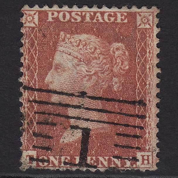 GB QV 1857 1d Rose-red (Plate 27) SG40-C10(1) TH GU Aberdeen 1