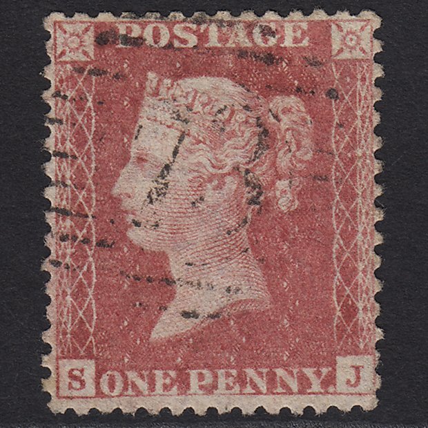 GB QV 1857 1d Rose-red (Plate 34) SG40-C10(1) SJ GU London D&S 73