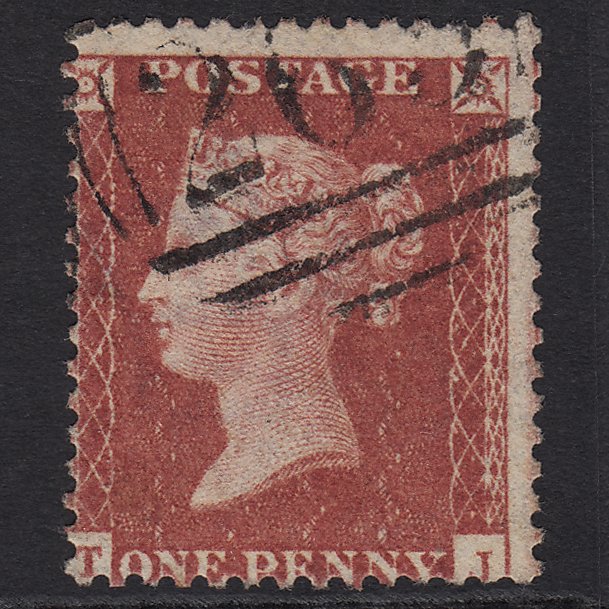 GB QV 1857 1d Rose-red (Plate 27) SG40-C10(1) TJ GU Large Misperf