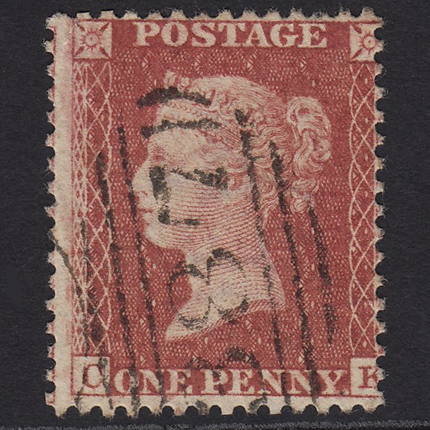 GB QV 1857 1d Rose-red (Plate 59) SG40-C10(1) CK FU Huddersfield 387 Misperf