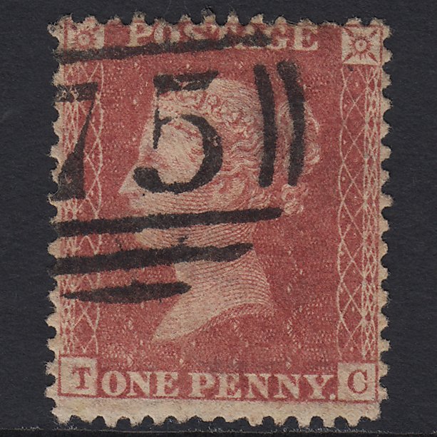 GB QV 1857 1d Rose-red (Plate 60) SG40-C10(1) TC GU Birmingham 75