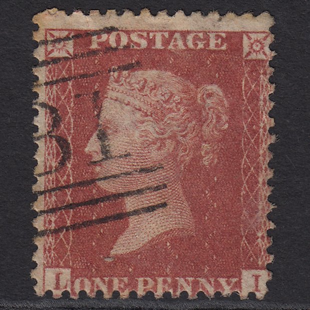 GB QV 1857 1d Rose-red (Plate 63) SG40-C10(1) LI GU Edinburgh 131