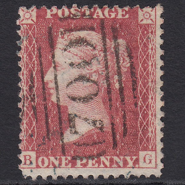GB QV 1857 1d Rose-red (Plate 44) SG40-C10(1) BG FU Sheffield 700