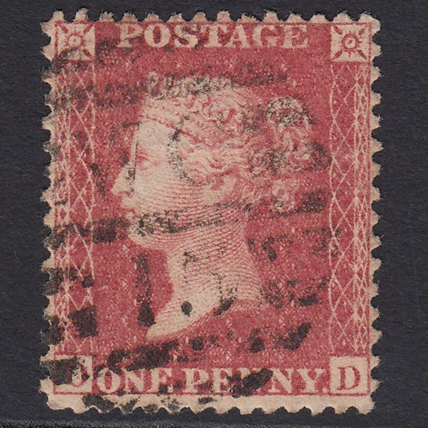 GB QV 1857 1d Rose-red (Plate 49) SG40-C10(1) OD FU London D&S WC15