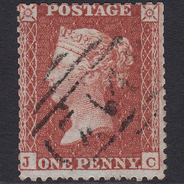GB QV 1855 1d Red-brown (Plate 17) SGC6(1) JC GU