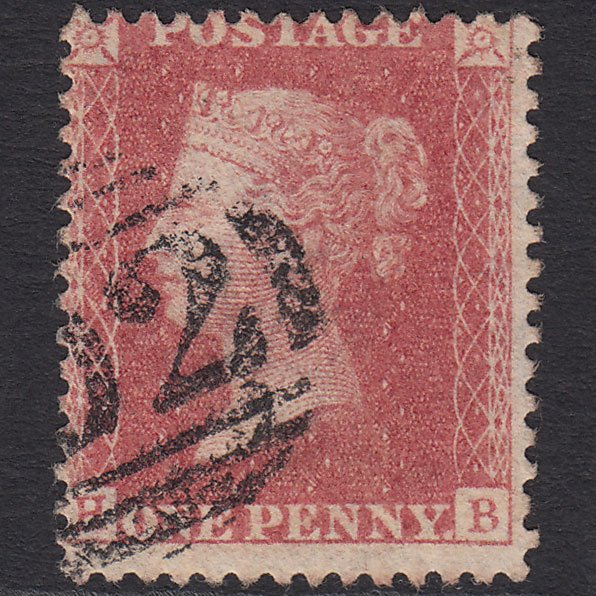GB QV 1857 1d Rose-red (Plate 48) SG40-C10(1) HB FU Misperf