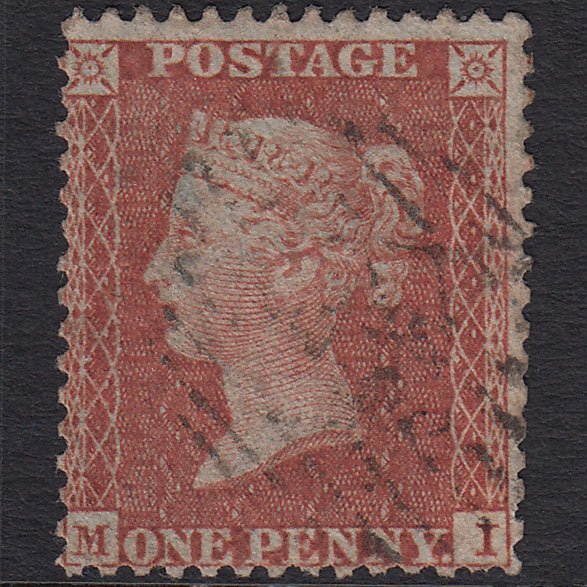 GB QV 1855 1d Red-brown (Plate 3) SG24-C3(1) MI FU London IS Cancel