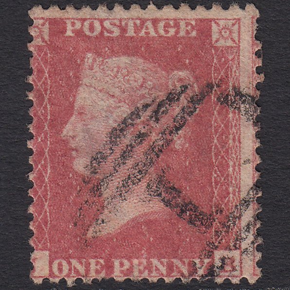 GB QV 1861 1d Rose-red Plate R15 SGC13(1) JB GU Abergavenny 1 Misperf