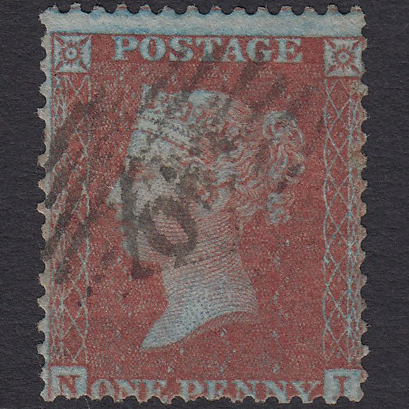 GB QV 1855 1d Red-brown (Plate 19) SGC6(1) NI GU London IS Cancel