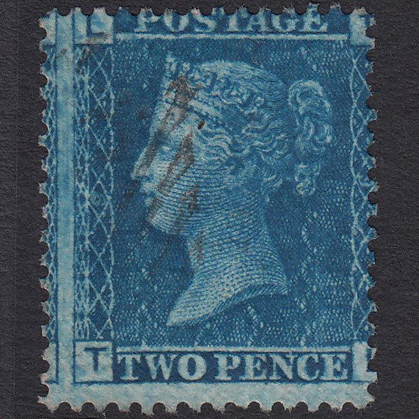 GB QV 1858 2d Blue (Plate 9) SG45-G2 TL VFU Light Cancel Large Misperf