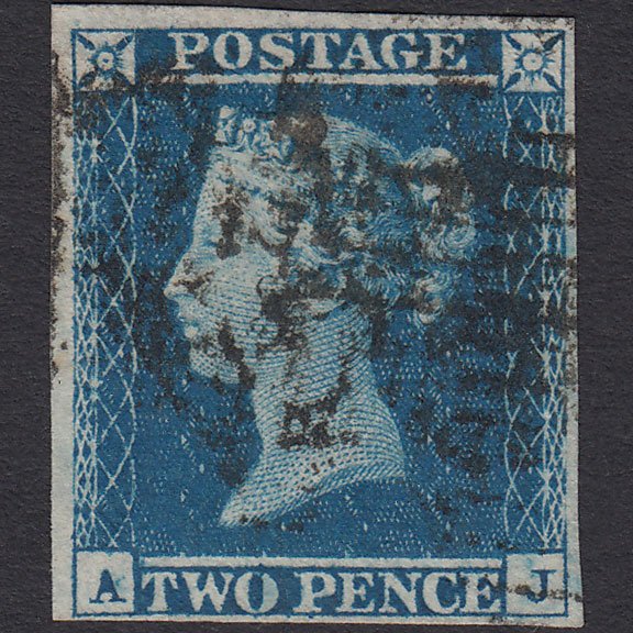 GB QV 1841 2d Blue (Plate 4) SG14-E1(2) AJ GU