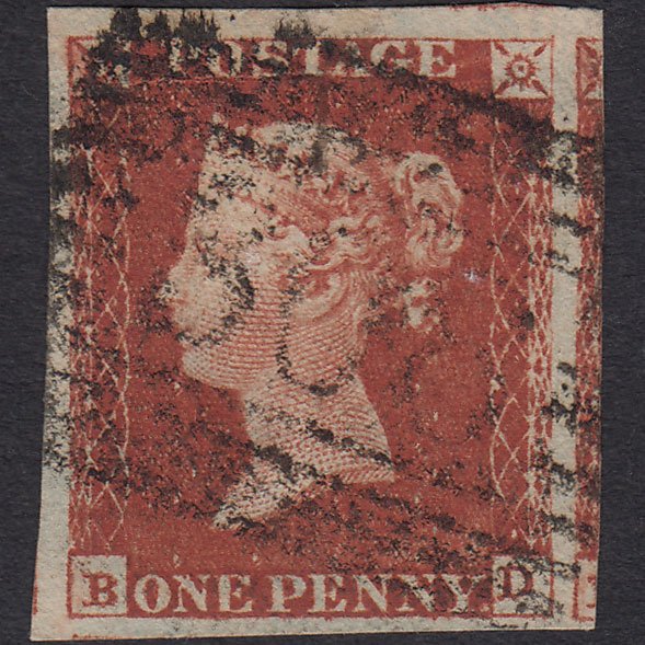 GB QV 1841 1d (Plate 53) SG10-B1(4) BD GU 4 Good to Huge Margins Stirling 308