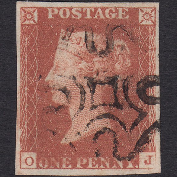 GB QV 1841 1d (Plate 21) SG8-B1(1) GUideline OJ VFU 4 Good Margins MX