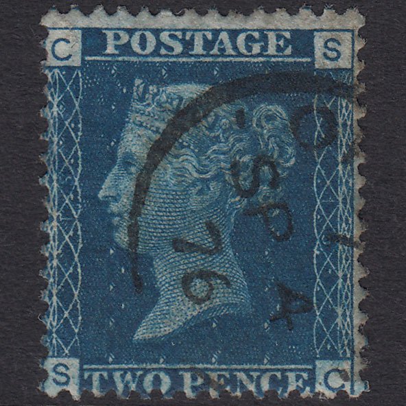 GB QV 1869 2d Blue (Plate 15) SG46-G3 SC VFU CDS Cancel