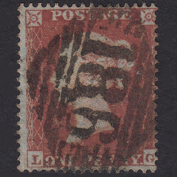 GB QV 1854 1d Red-Brown Plate 171 SG17-C1(1) LG GU Dublin 186