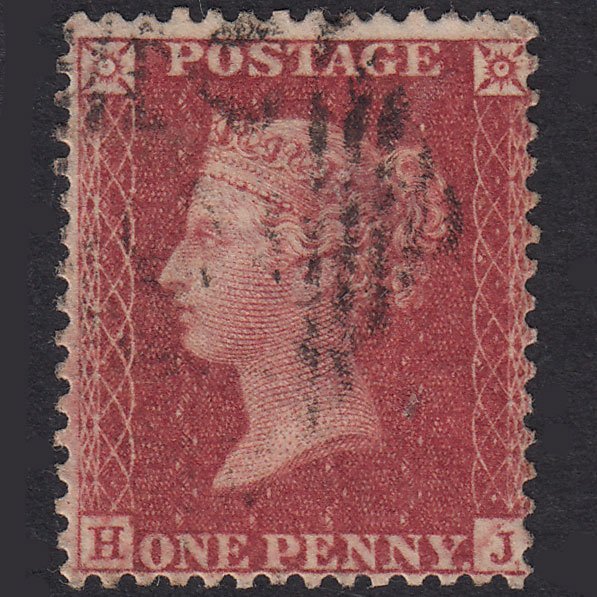GB QV 1857 1d Deep Rose-Red Plate 52 SG41-C10(2) HJ FU Ireland