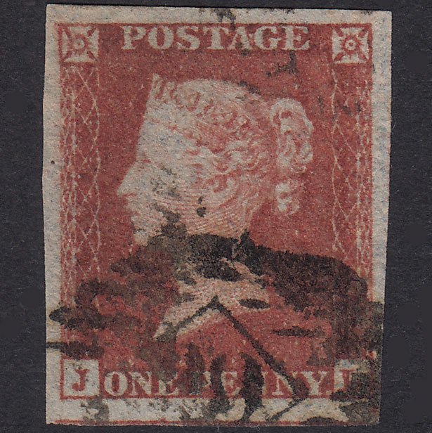 GB QV 1841 1d Pl 151 SG8-B2(1) JL FU Missing Imprimatur 4 Good Margins