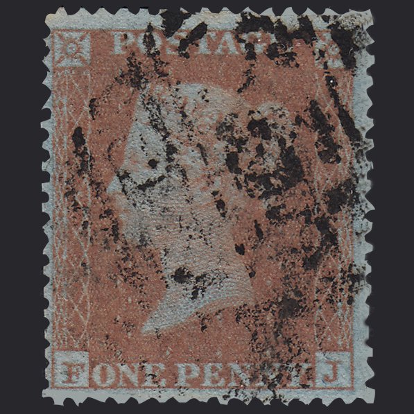 GB QV 1850 1d Red-Brown Archer Plate 111 SG16B-CE2 FJ FU
