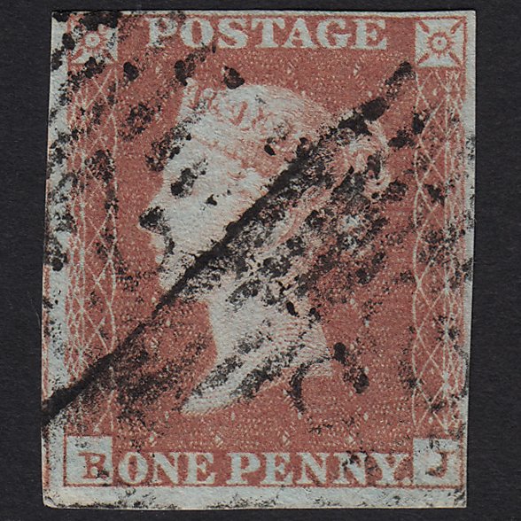 GB QV 1841 1d Red-brown (Plate 91) SG8-B1(1) RJ FU in Scotland 4 Margins