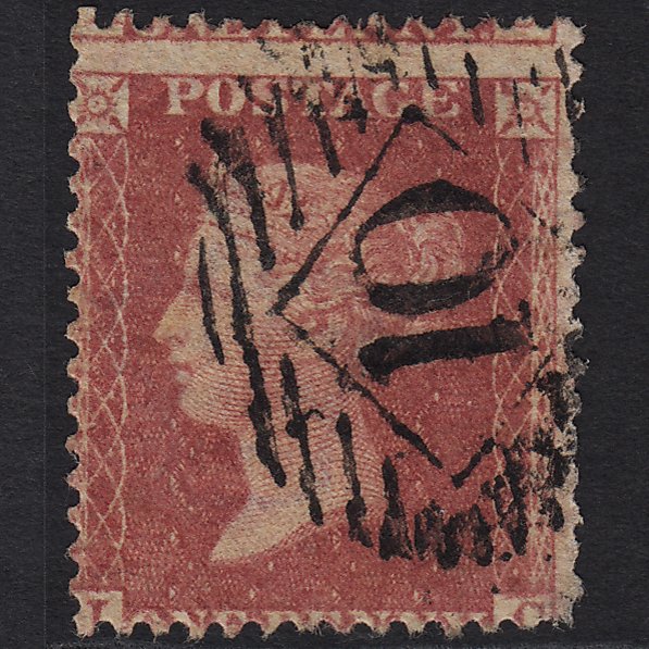 GB QV 1857 1d Rose-red (Plate 60) SG40-C10(1) IC GU London IS 10 Misperf