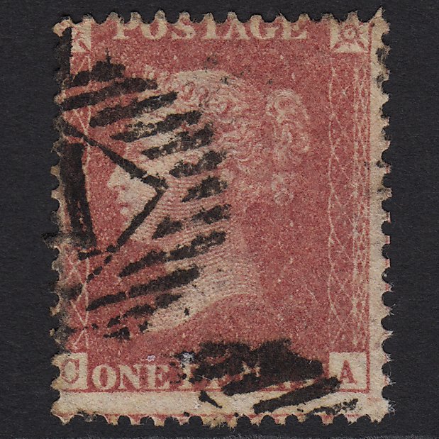 GB QV 1857 1d Rose-red (Plate 48) SG40-C10(1) CA GU in London Misperf