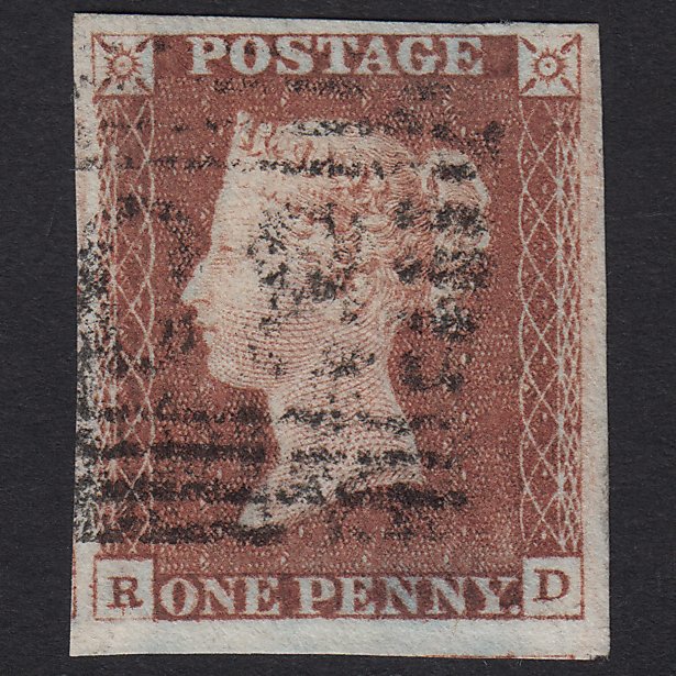 GB QV 1841 1d Red-brown (Plate 70) SG8-B1(1) RD VFU in Scotland 4M Imperf