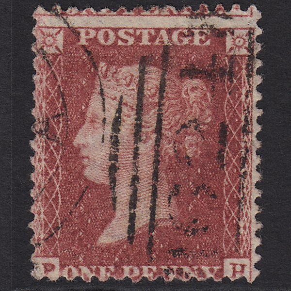GB QV 1857 1d Rose-red (Plate 60) SG40-C10(1) PH FU Poole 624 Large Misperf