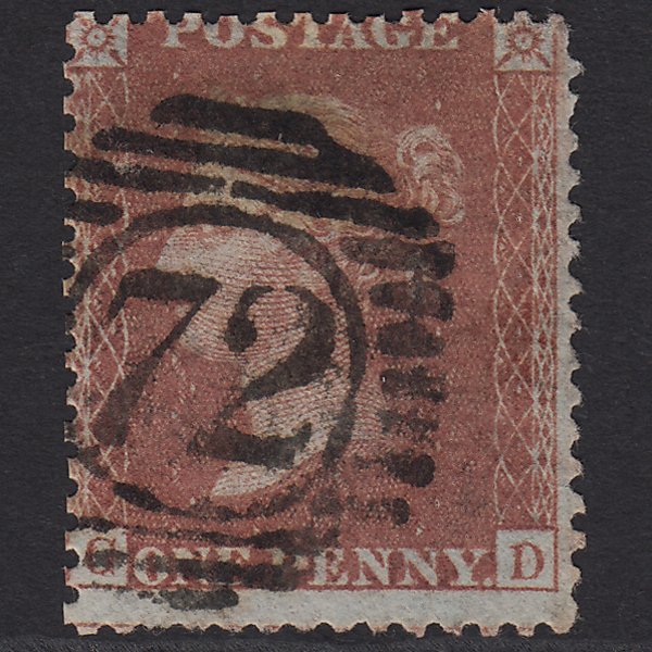 GB QV 1856 1d Red-brown (Plate 32) SG29-C8(1) GD GU London D&S 72