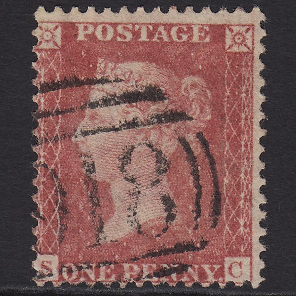GB QV 1857 1d Rose-red (Plate 66) SG40-C10(1) SC FU Worcester 918
