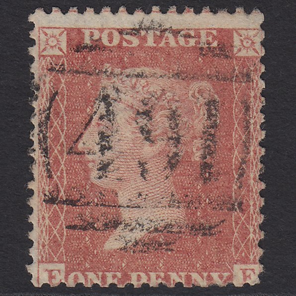 GB QV 1857 1d Pale Rose-red (Plate 52) SG39-C10(3) EF FU Macclesfield 491