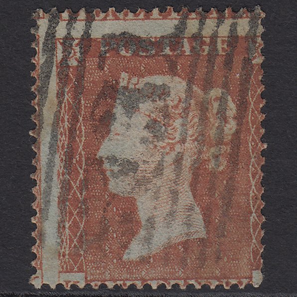 GB QV 1854 1d Red-brown SG17-C1(1) GU Edinburgh 131 Large Misperf
