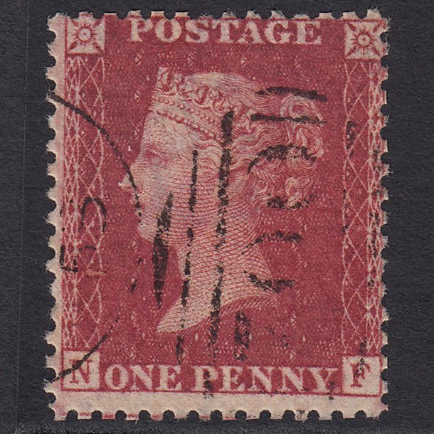 GB QV 1857 1d Deep Rose-red (Plate 55) SG41-C10(4) NF FU Sheffield 700