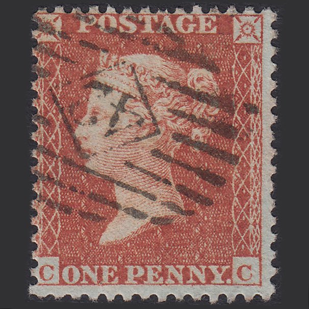 GB QV 1855 1d Red-brown (Plate 3) SG24-C3(1) CC FU London IS 42
